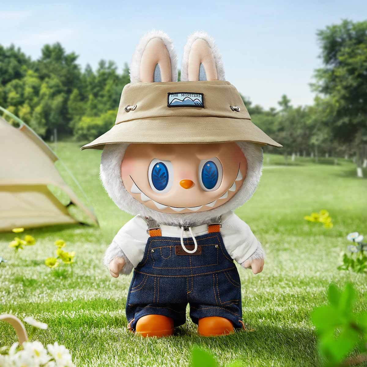 Limited Edition Labubu collectible toy in outdoor explorer outfit with a hat, perfect for your collection.