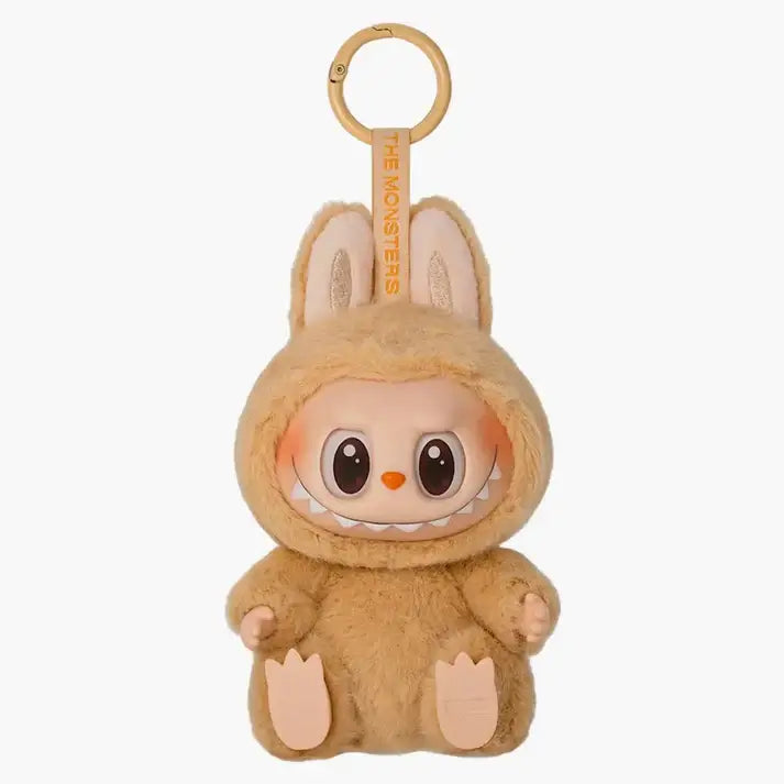 Pop Mart Labubu The Monsters Have A Seat - Baba vinyl plush keychain with cute bunny ears and playful expression.